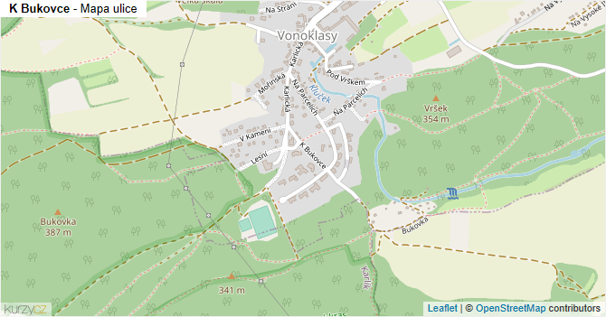 K Bukovce - mapa ulice