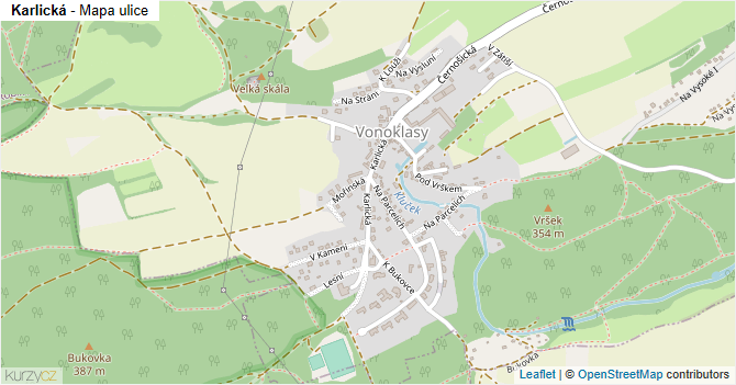 Karlická - mapa ulice