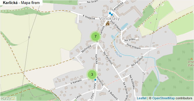 Karlická - mapa firem