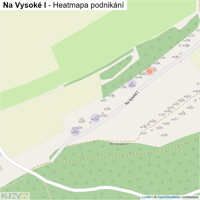 Mapa Na Vysoké I - Firmy v ulici.