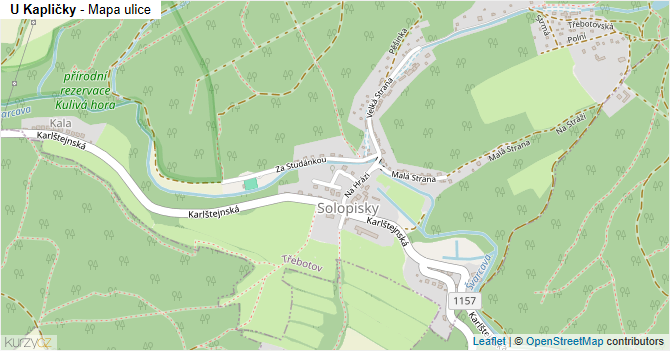 U Kapličky - mapa ulice
