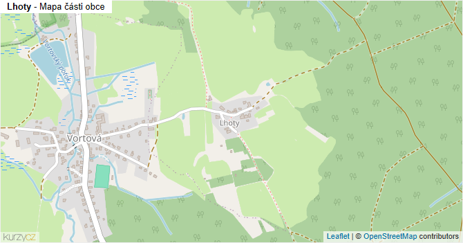 Lhoty - mapa části obce