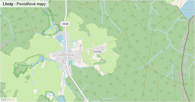 Lhoty - záplavové mapy stoleté vody