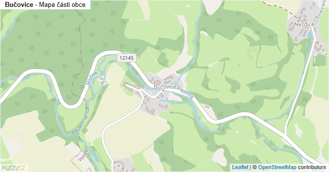 Bučovice - mapa části obce