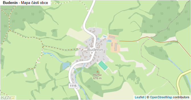 Budenín - mapa části obce