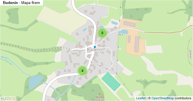 Budenín - mapa firem