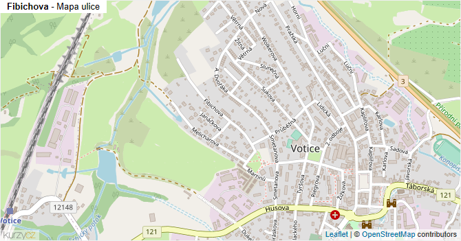 Fibichova - mapa ulice