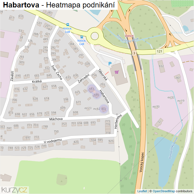 Mapa Habartova - Firmy v ulici.