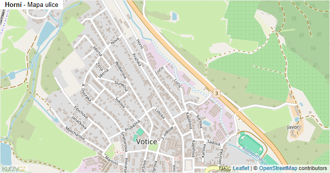 Horní - mapa ulice