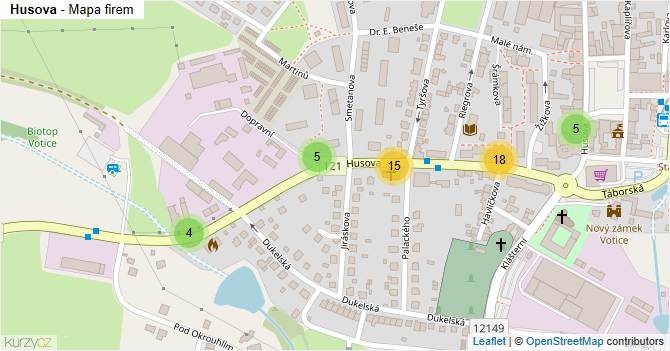 Husova - mapa firem