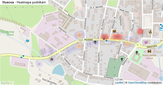 Husova - mapa podnikání