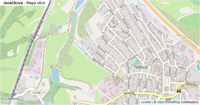 Janáčkova - mapa ulice