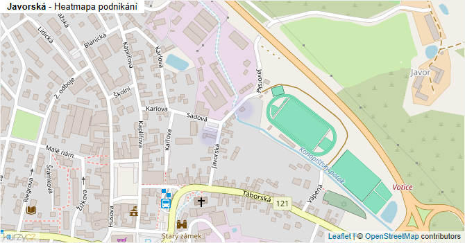 Javorská - mapa podnikání
