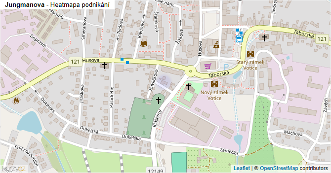 Jungmanova - mapa podnikání