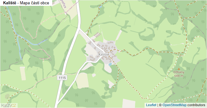 Kaliště - mapa části obce