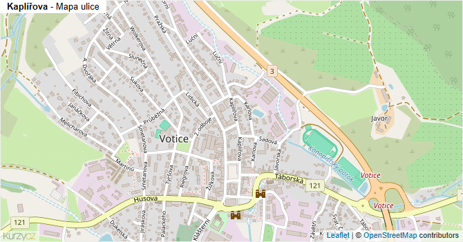Kaplířova - mapa ulice