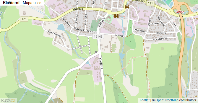 Klášterní - mapa ulice