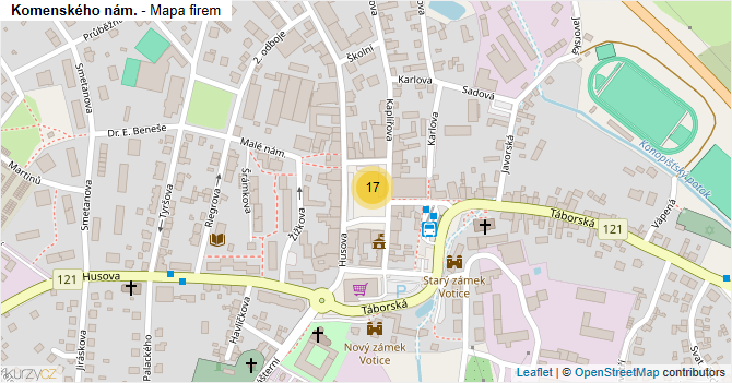 Komenského nám. - mapa firem