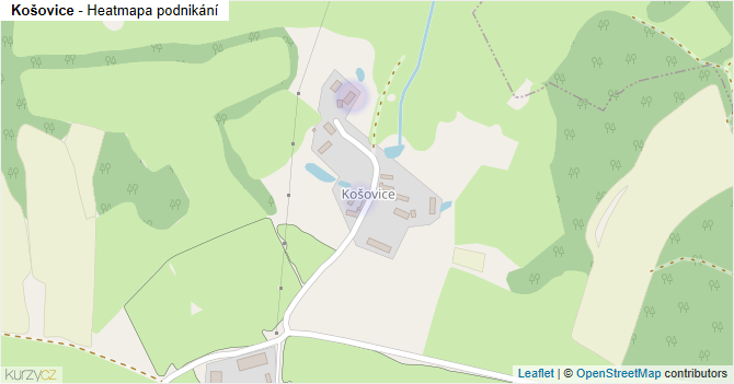 Košovice - mapa podnikání