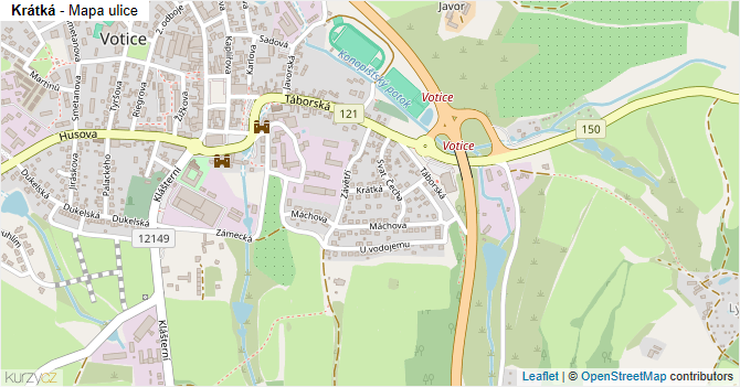 Krátká - mapa ulice