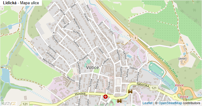 Lidická - mapa ulice