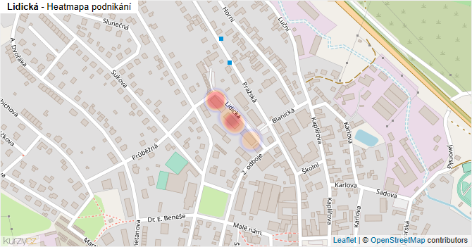Lidická - mapa podnikání