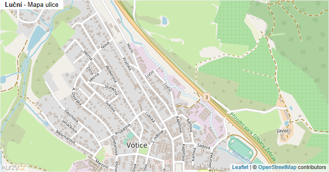 Luční - mapa ulice