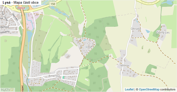 Lysá - mapa části obce