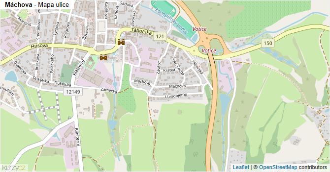 Máchova - mapa ulice
