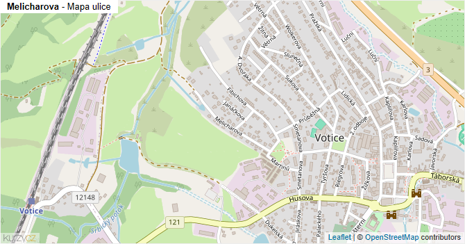 Melicharova - mapa ulice