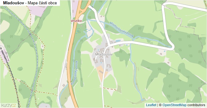 Mladoušov - mapa části obce