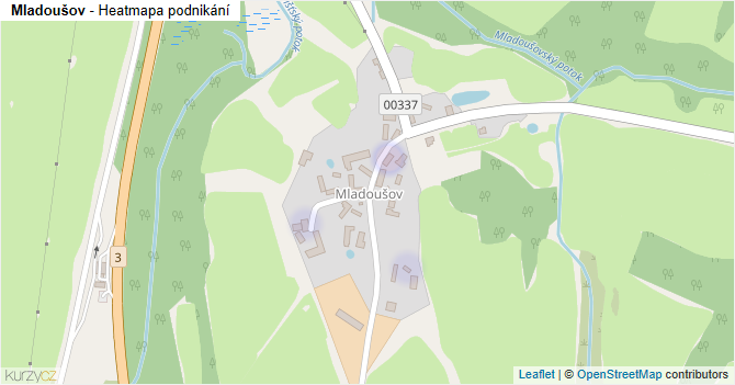 Mladoušov - mapa podnikání