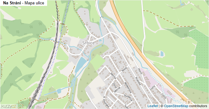 Na Stráni - mapa ulice