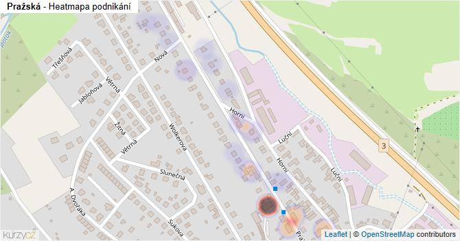 Pražská - mapa podnikání