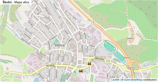 Školní - mapa ulice