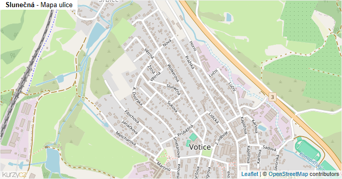 Slunečná - mapa ulice
