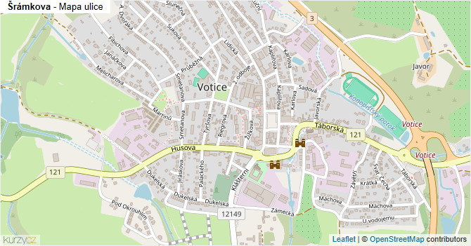 Šrámkova - mapa ulice