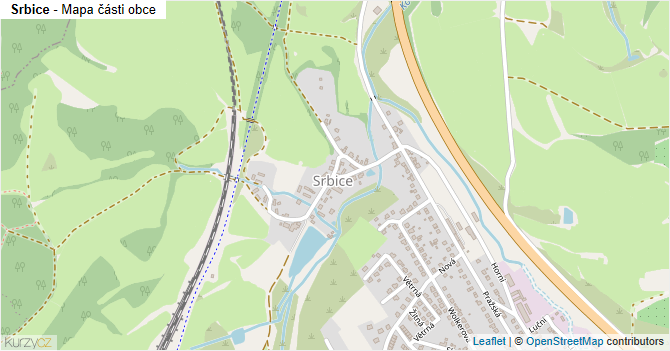 Srbice - mapa části obce