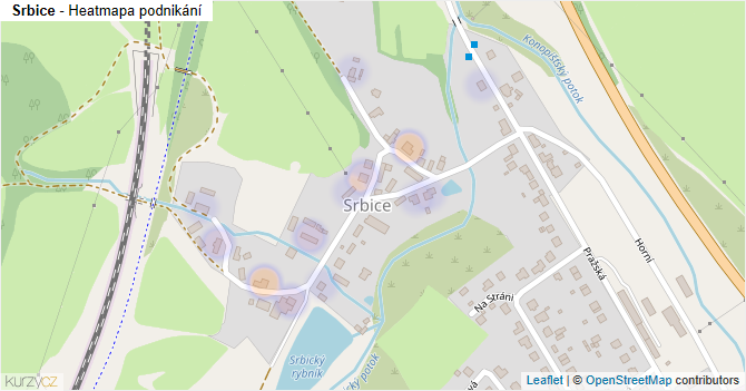 Srbice - mapa podnikání