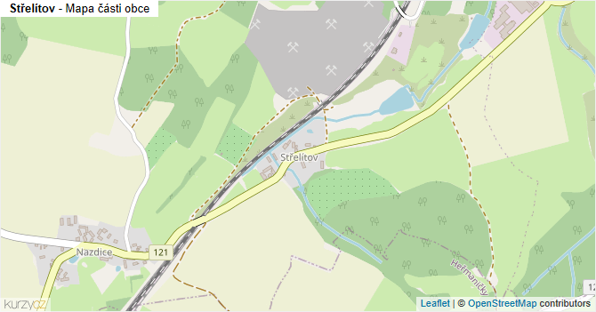 Střelítov - mapa části obce