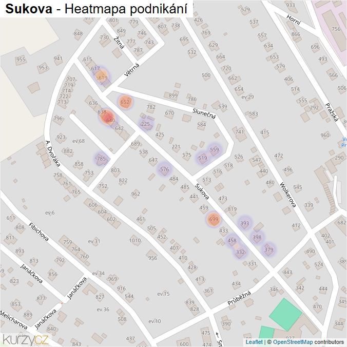Mapa Sukova - Firmy v ulici.