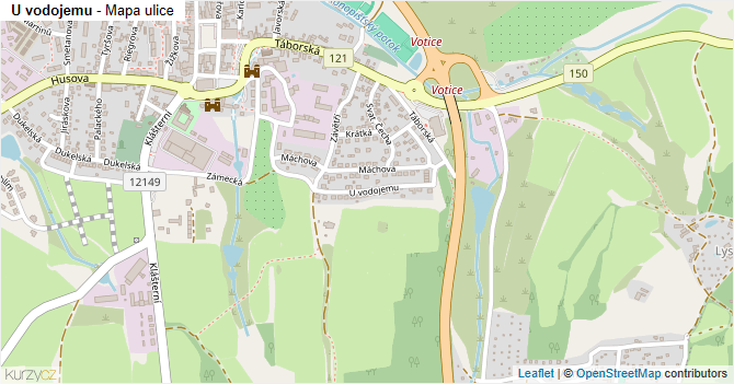 U vodojemu - mapa ulice