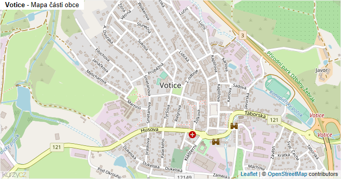 Votice - mapa části obce