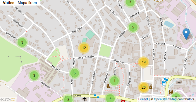 Votice - mapa firem