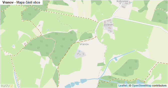 Vranov - mapa části obce