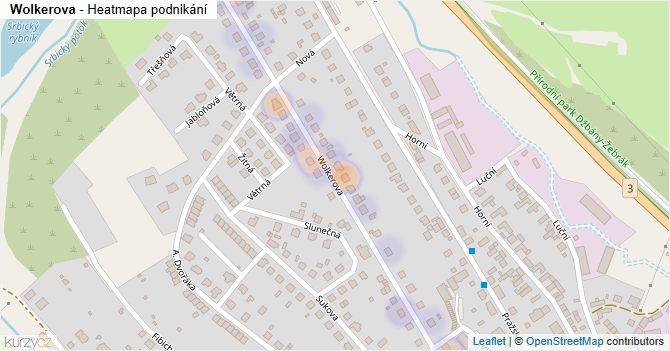 Wolkerova - mapa podnikání