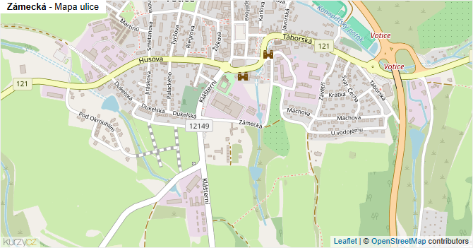 Zámecká - mapa ulice