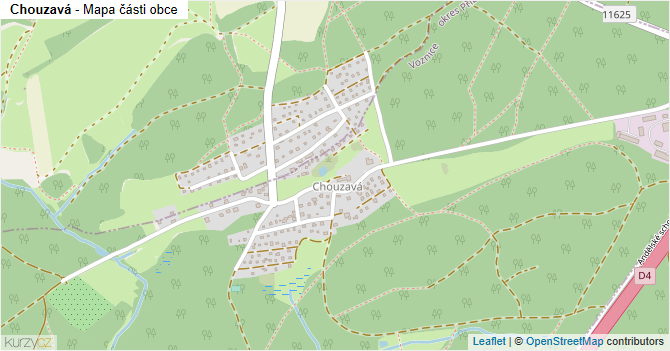 Chouzavá - mapa části obce