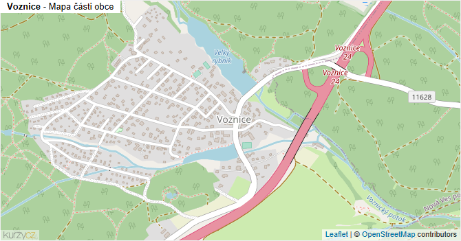 Voznice - mapa části obce