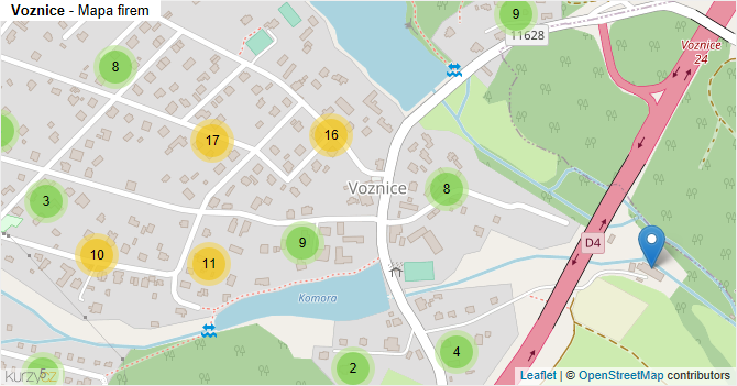 Voznice - mapa firem